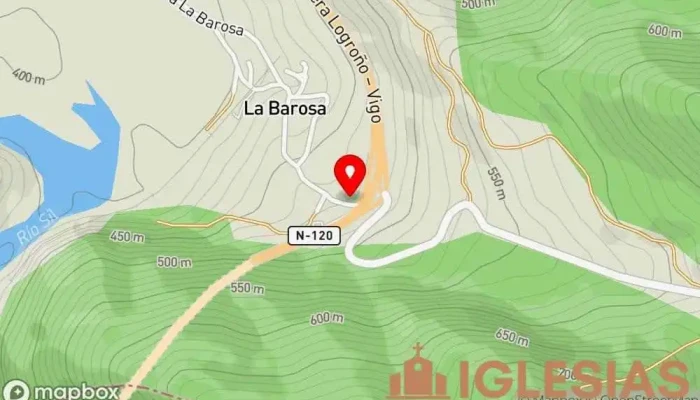 mapa de Iglesia de San Bernardino de Siena Iglesia en Barosa