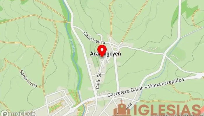 mapa de Iglesia de San Cosme y San Damián Iglesia católica en Arandigoyen