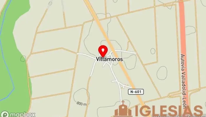mapa de Iglesia de San Esteban Lugar de interés histórico en Villamoros de Mansilla