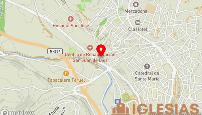 mapa de Iglesia de San Francisco Iglesia católica en Teruel