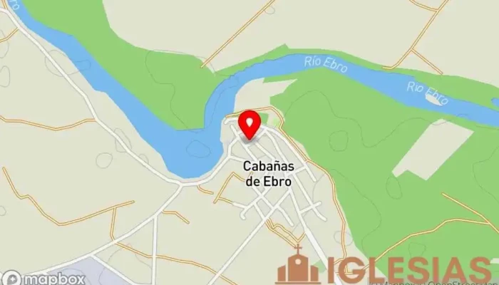 mapa de Iglesia de San Ildefonso Iglesia católica en Cabañas de Ebro
