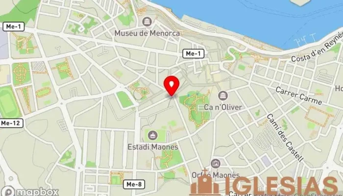 mapa de Iglesia de San Josep de Mahón Iglesia en Mahón