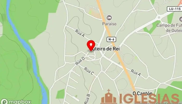 mapa de Iglesia de San Juan de Outeiro de Rei Iglesia en Outeiro de Rei