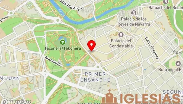 mapa de Iglesia de San Lorenzo Iglesia católica, Atracción turística en Pamplona
