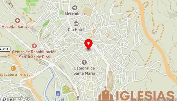 mapa de Iglesia de San Miguel de Teruel Iglesia católica en Teruel