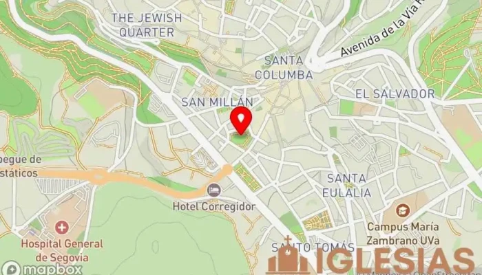 mapa de Iglesia de San Millán Iglesia católica, Parroquia, Atracción turística en Segovia