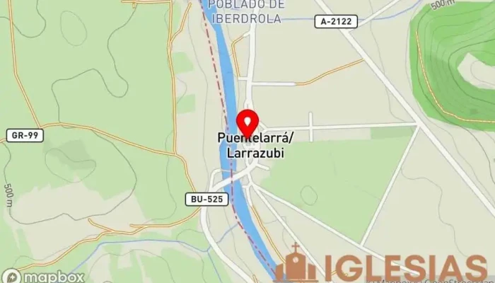 mapa de Iglesia de San Nicolás de Bari Iglesia católica en Puentelarrá