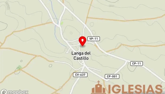 mapa de Iglesia de San Pedro Apóstol Iglesia católica en Langa del Castillo