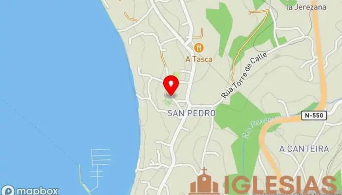 mapa de Iglesia de San Pedro de Cesantes Iglesia en Redondela