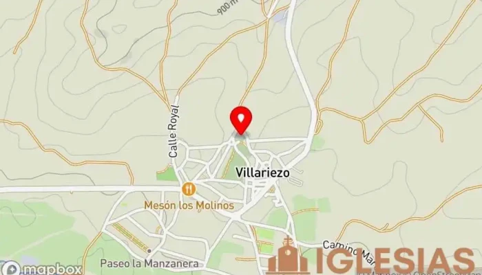 mapa de Iglesia de San Pedro en Cátedra Iglesia católica en Villariezo