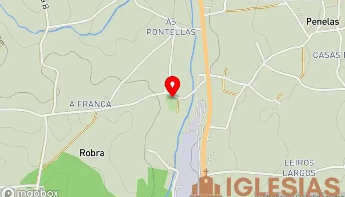mapa de Iglesia de San Pedro Fiz de Robra Iglesia en Outeiro de Rei