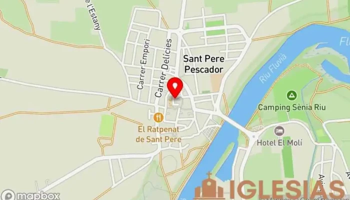 mapa de Iglesia de San Pedro Iglesia en Sant Pere Pescador