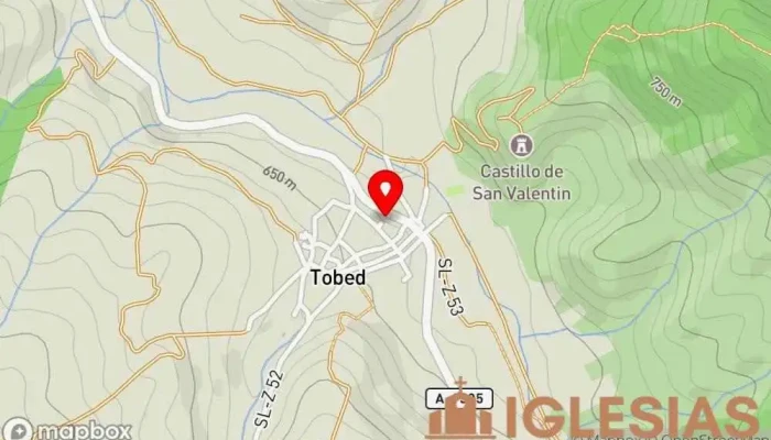 mapa de Iglesia de San Pedro, Tobed Iglesia católica en Tobed