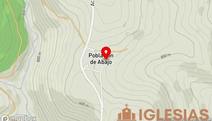 mapa de Iglesia de San Pelayo Iglesia en Población de Abajo