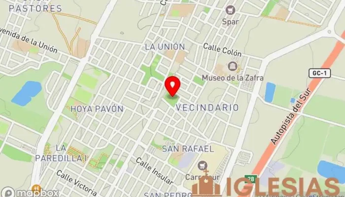 mapa de Iglesia de San Rafael Arcángel Iglesia en Vecindario