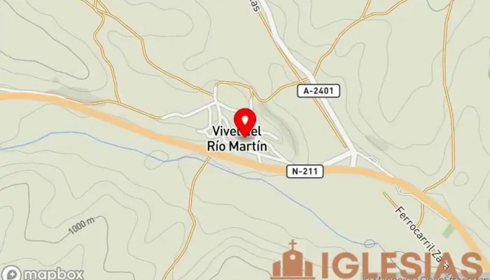 mapa de Iglesia de San Roque Iglesia católica en Vivel del Río Martín