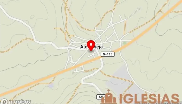 mapa de Iglesia de San Sebastián Iglesia católica en Aldeavieja