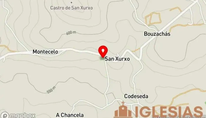 mapa de Iglesia de San Xurxo de Augas Santas Iglesia en Moraña