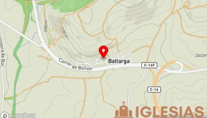 mapa de Iglesia de Sant Andreu de Baltarga Iglesia en Baltarga