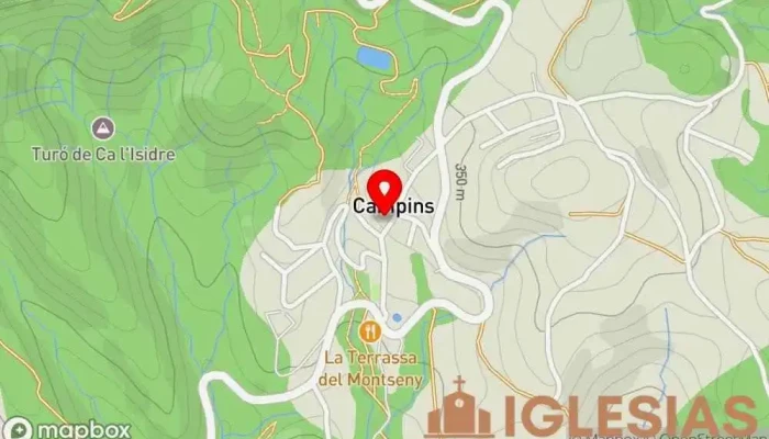 mapa de Iglesia de Sant Joan de Campins Iglesia en Campins
