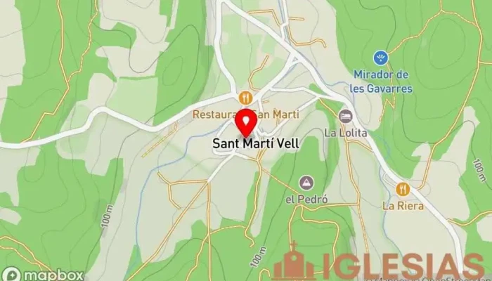 mapa de Iglesia de Sant Martí Vell Iglesia en Sant Martí Vell