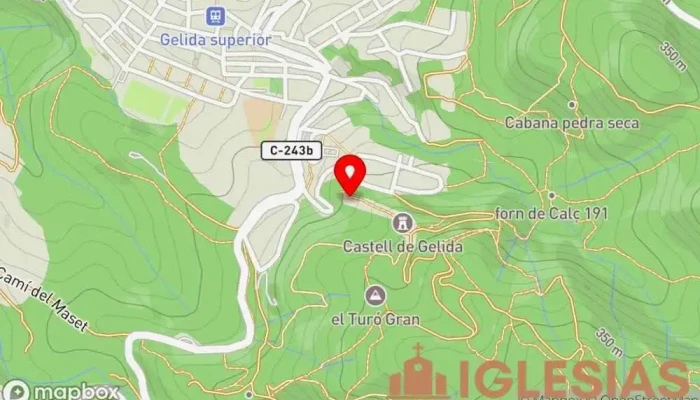 mapa de Iglesia de Sant Pere Iglesia en Gelida