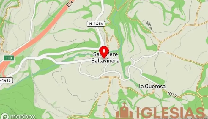 mapa de Iglesia de Sant Pere Iglesia católica en Sant Pere Sallavinera