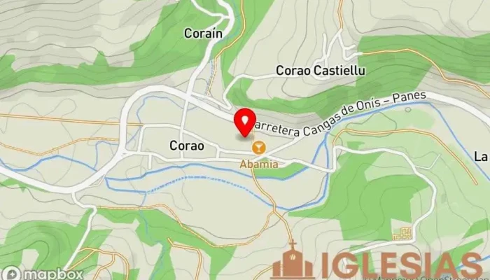 mapa de Iglesia de Santa Eulalia de Corao Iglesia católica en Corao