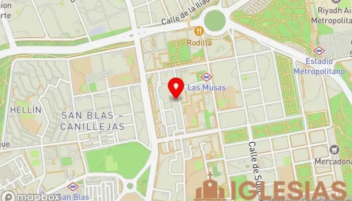 mapa de Iglesia de Santa Florentina Iglesia católica en Madrid