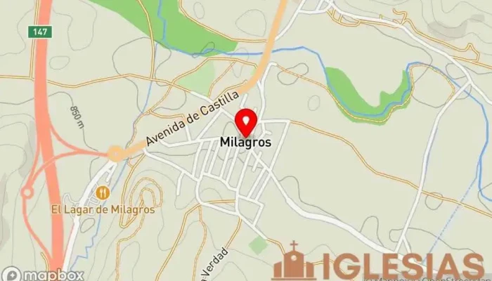 mapa de Iglesia de Santa María del Milagro Iglesia en Milagros
