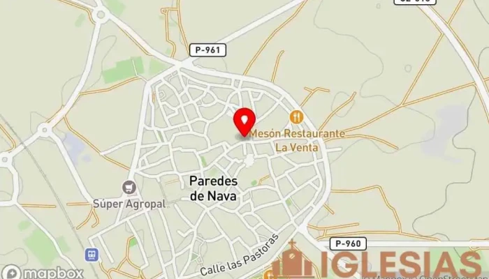 mapa de Iglesia de Santa María Iglesia católica, Parroquia en Paredes de Nava