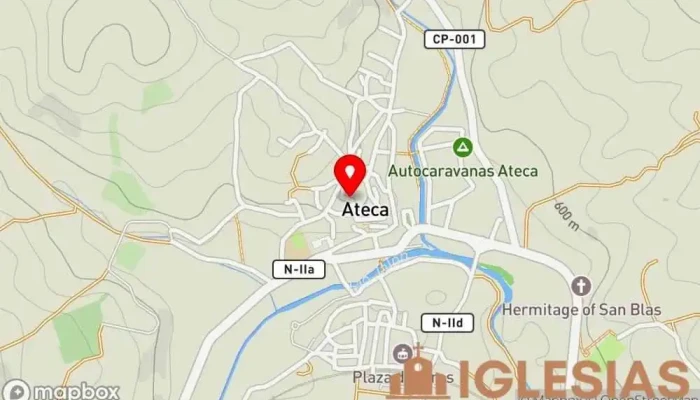 mapa de Iglesia de Santa María Iglesia católica, Atracción turística en Ateca
