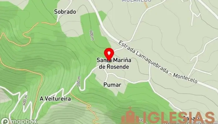 mapa de Iglesia de Santa Marina de Rosende Iglesia en Lugo