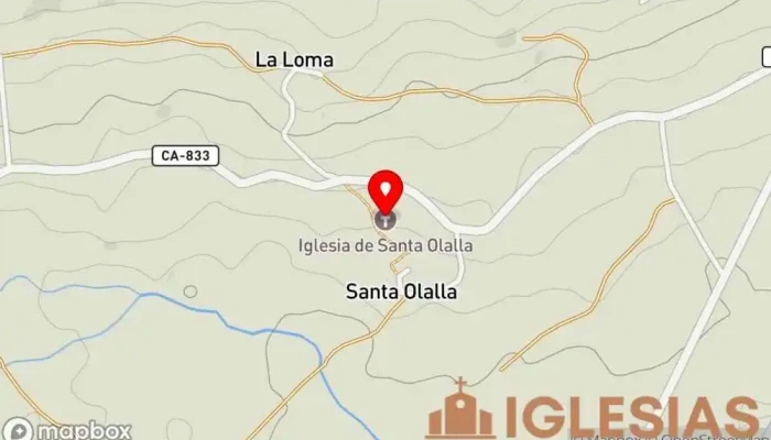 mapa de Iglesia de Santa Olalla Iglesia católica en Santa Olalla