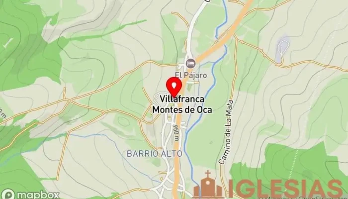 mapa de Iglesia de Santiago Apóstol Iglesia católica en Villafranca Montes de Oca