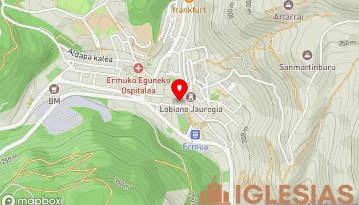 mapa de Iglesia de Santiago Apóstol Iglesia, Atracción turística en Ermua
