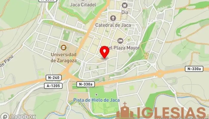 mapa de Iglesia de Santiago Iglesia en Jaca