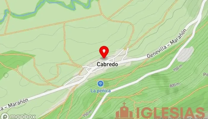 mapa de Iglesia de Santiago Iglesia católica en Cabredo