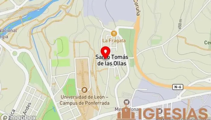 mapa de Iglesia de Santo Tomás Iglesia, Atracción turística en Santo Tomás de las Ollas