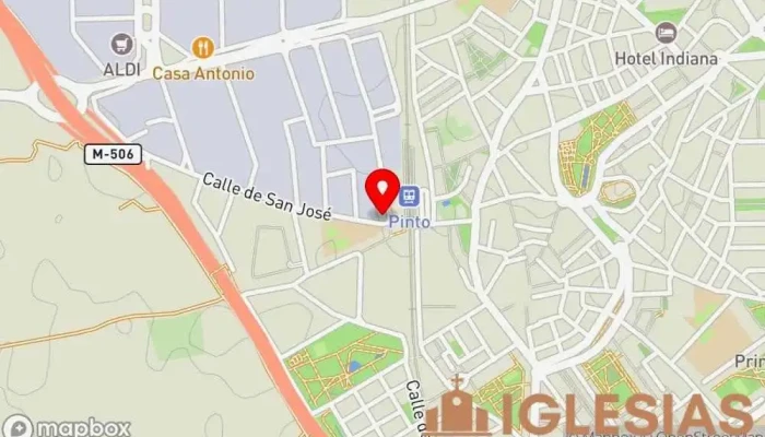 mapa de Iglesia Evangélica Bautista de Pinto Iglesia evangélica en Pinto
