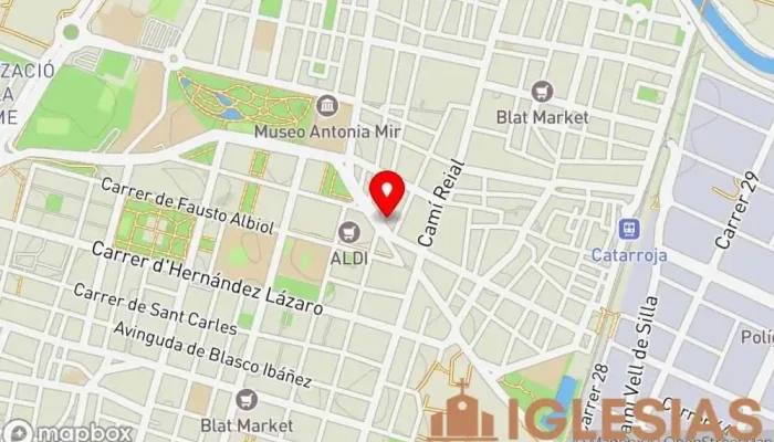 mapa de IGLESIA EVANGELICA filadelfia VIDA NUEVA Institución religiosa en Catarroja
