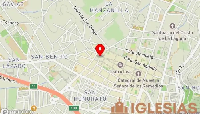 mapa de Iglesia La Concepción Iglesia católica en La Laguna