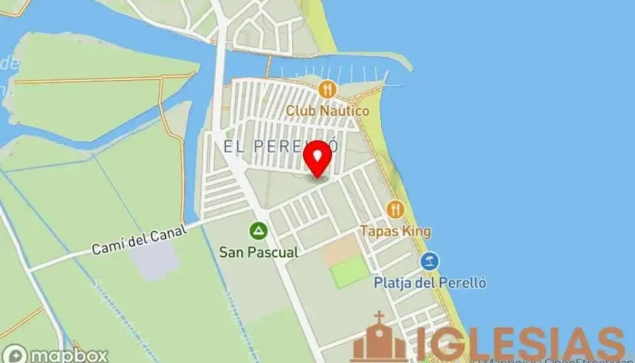 mapa de Iglesia Oficinas de empresa en El Perelló