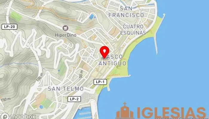 mapa de Iglesia Matriz de El Salvador Iglesia católica, Atracción turística en Santa Cruz de la Palma