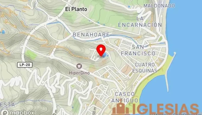 mapa de Iglesia Nuestra Señora del Pilar y Santiago Apóstol Iglesia en Santa Cruz de la Palma