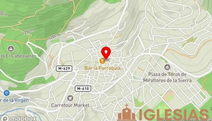 mapa de Iglesia Parroquial de la Asunción de Nuestra Señora Iglesia católica en Miraflores de la Sierra