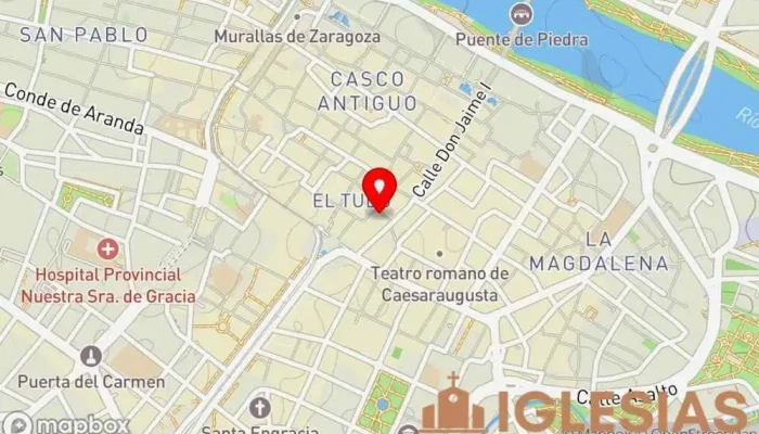 mapa de Iglesia Parroquial de San Gil Abad Iglesia católica, Atracción turística en Zaragoza