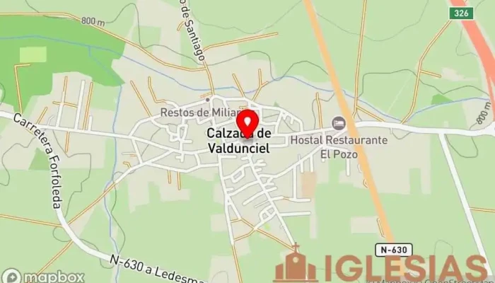 mapa de Iglesia parroquial de Santa Elena Iglesia católica en Calzada de Valdunciel