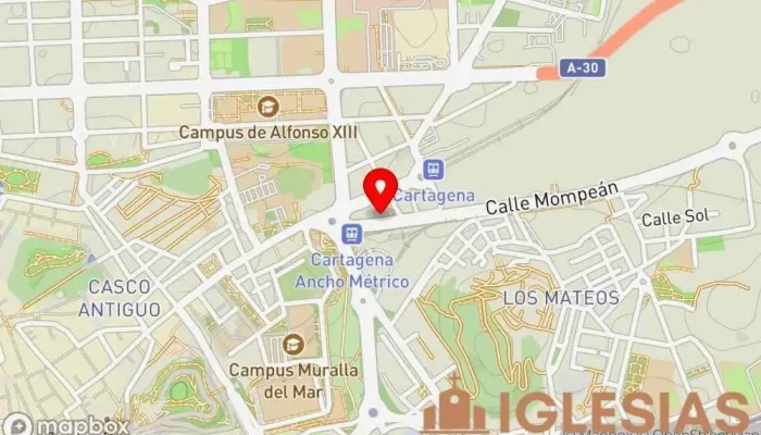 mapa de Iglesia pentecostal unida de España Iglesia pentecostal en Cartagena