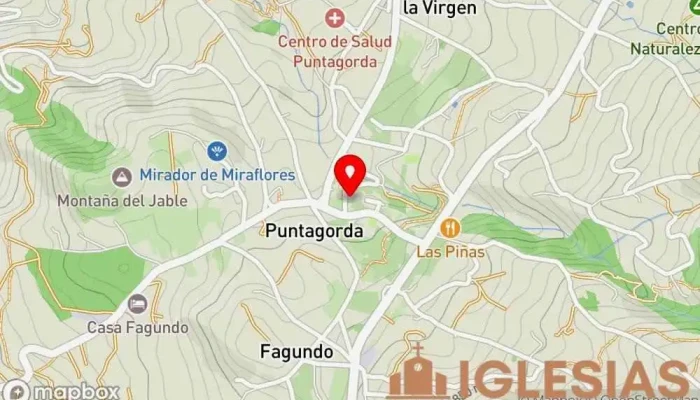 mapa de Iglesia San Mauro Atracción turística en Puntagorda